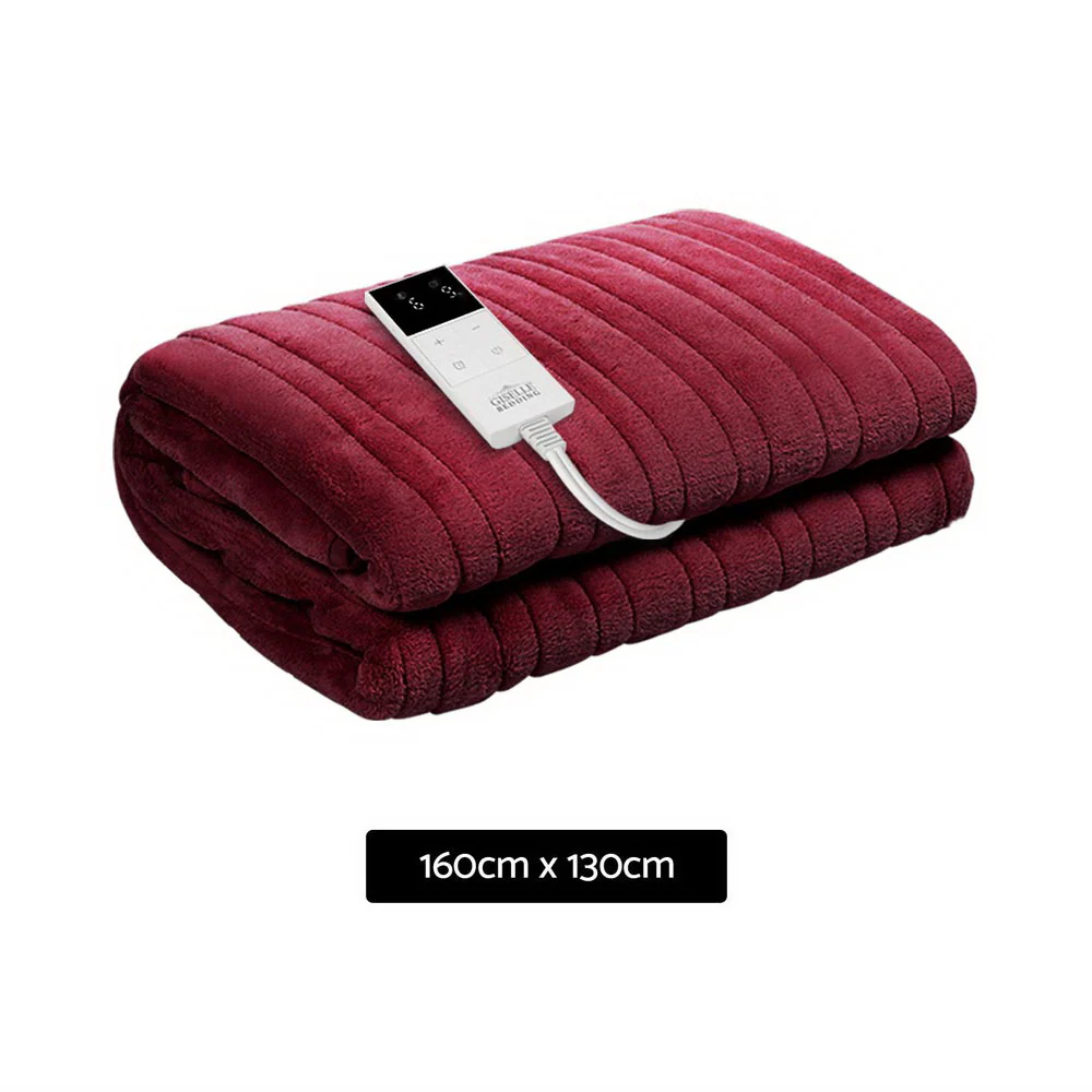 Watson Electric Throw Soft Blanket - Burgundy - Nurns