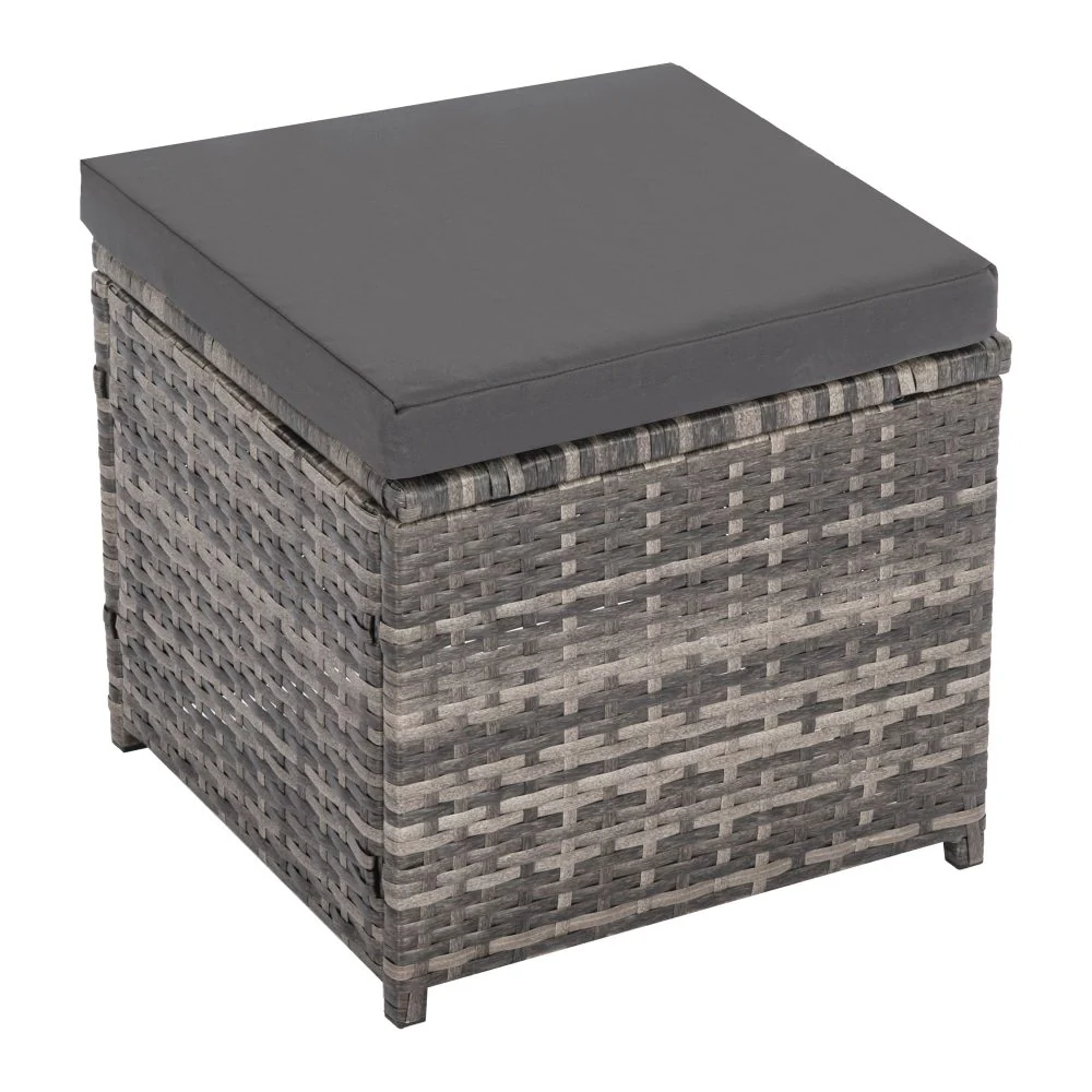 Jules 8-Seater Modular Garden Lounge with Table and Stools 6-Piece Dining Set - Grey - Nurns