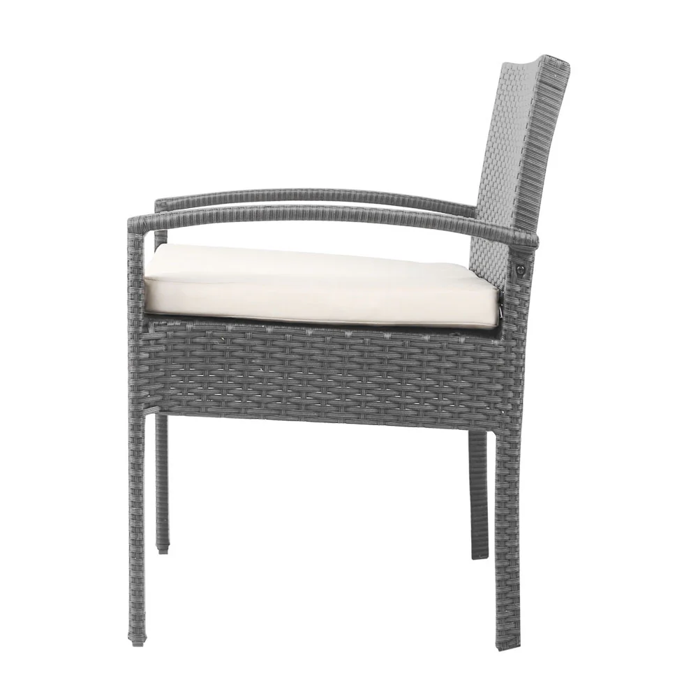 Harold 2-Seater Furniture 3-Piece Outdoor Setting - Grey - Nurns