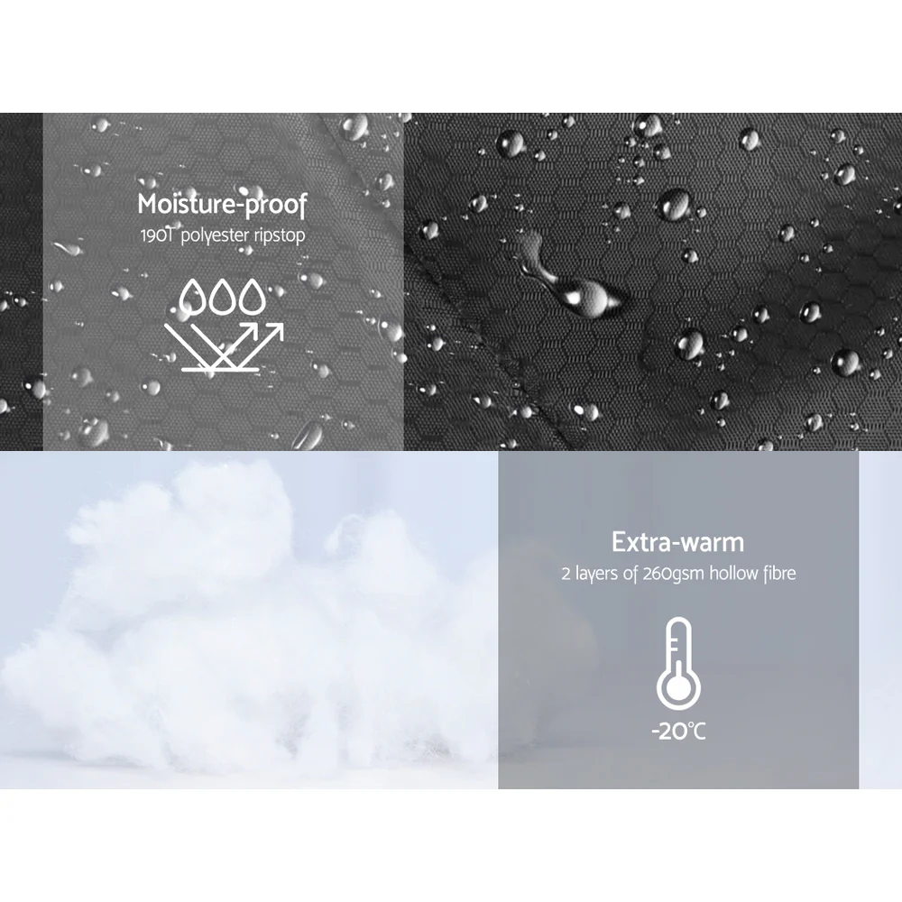 Sleeping Bag Single Thermal Camping Hiking Tent Blue - Nurns