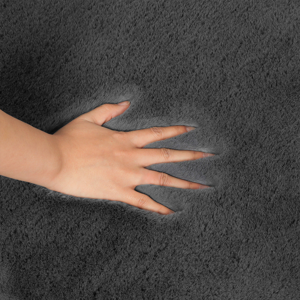 Lennon 80x200cm Floor Rug Area Rugs Cloud Fluffy - Grey - Nurns