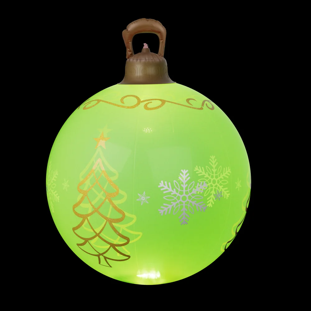 Tree Giant Bauble Ball Christmas Inflatable LED Illuminated Xmas Decoration Green - 60cm - Nurns