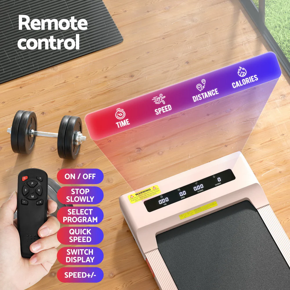 Everfit Treadmill Electric Walking Pad Under Desk Home Gym Fitness 360mm Pink - Nurns