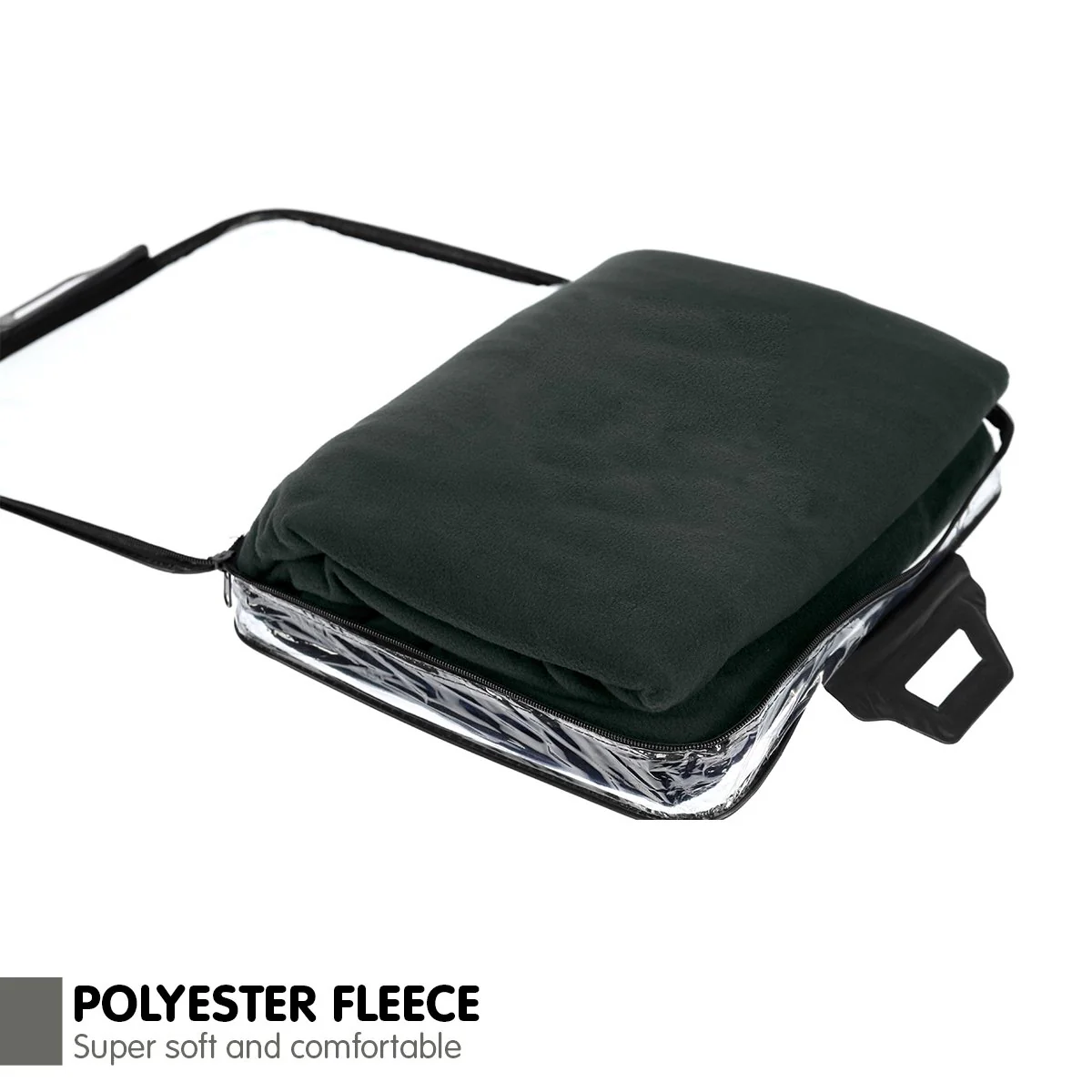 Heated Electric Car Blanket 150x110cm 12V - Black - Nurns