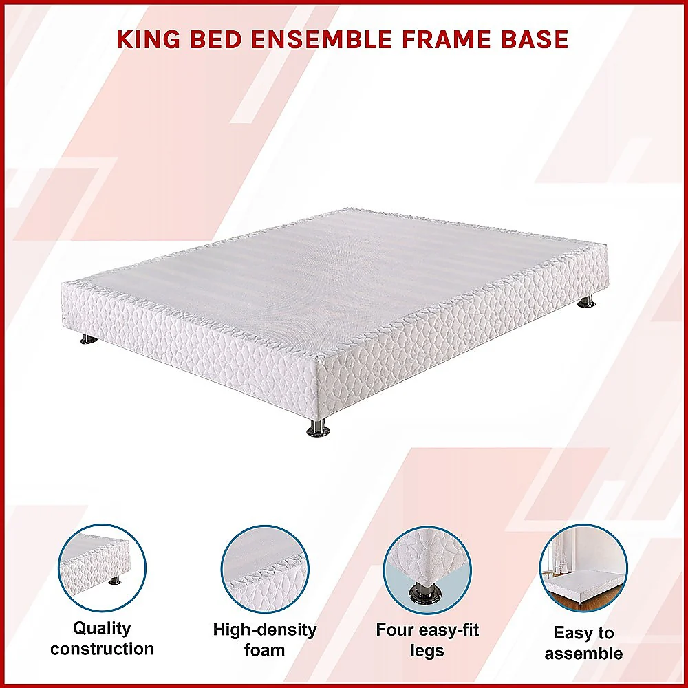 Andrea Ensemble Bed Base - White King - Nurns