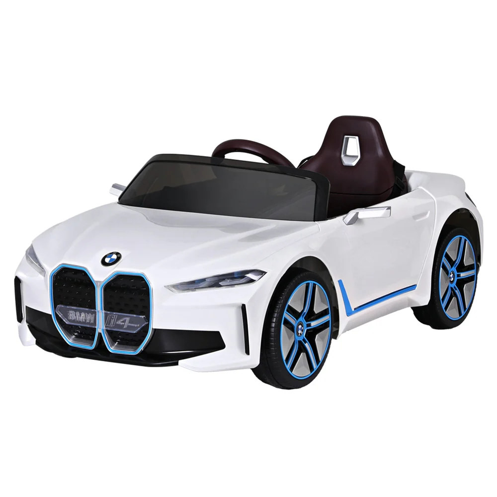Kids Ride On Car BMW Licensed I4 Sports Remote Control Electric Toys 12V - White - Nurns