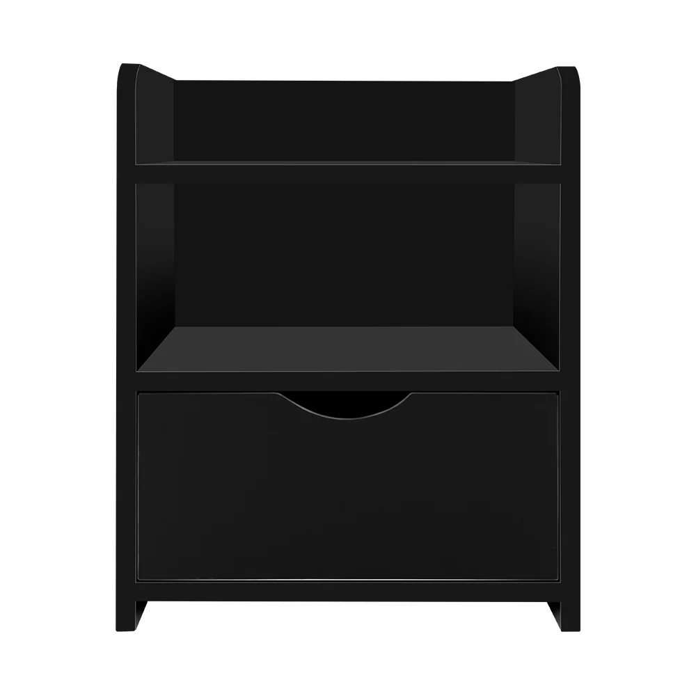 Baddeck Wooden Bedside Tables - Black - Nurns