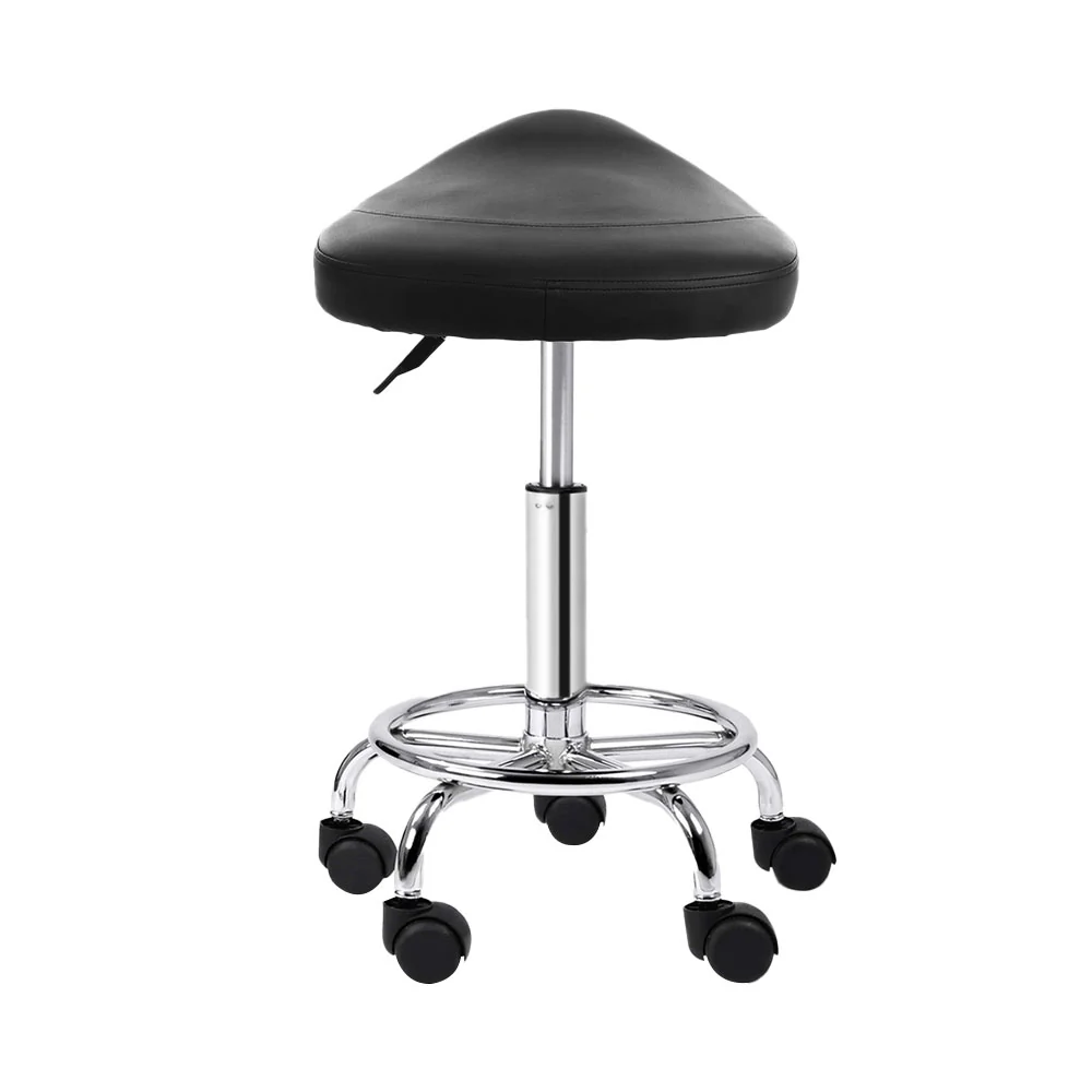 Salon Stool Saddle Swivel Chair Black - Nurns