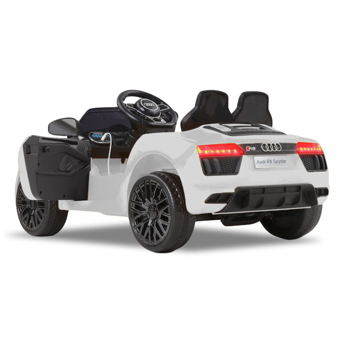 R8 Spyder Audi Licensed Kids Electric Ride On Car Remote Control - White - Nurns