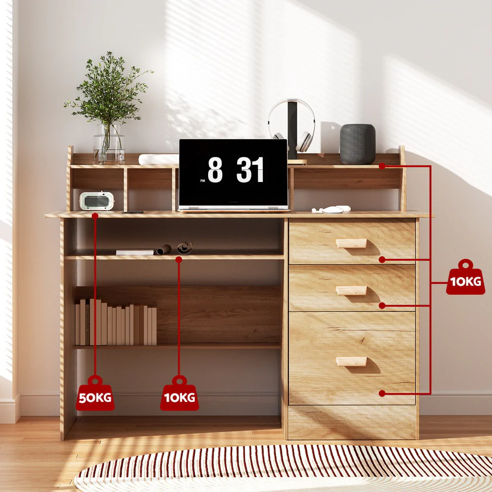 Artiss Computer Desk Office Study Desks Table Shelf Drawer - Nurns