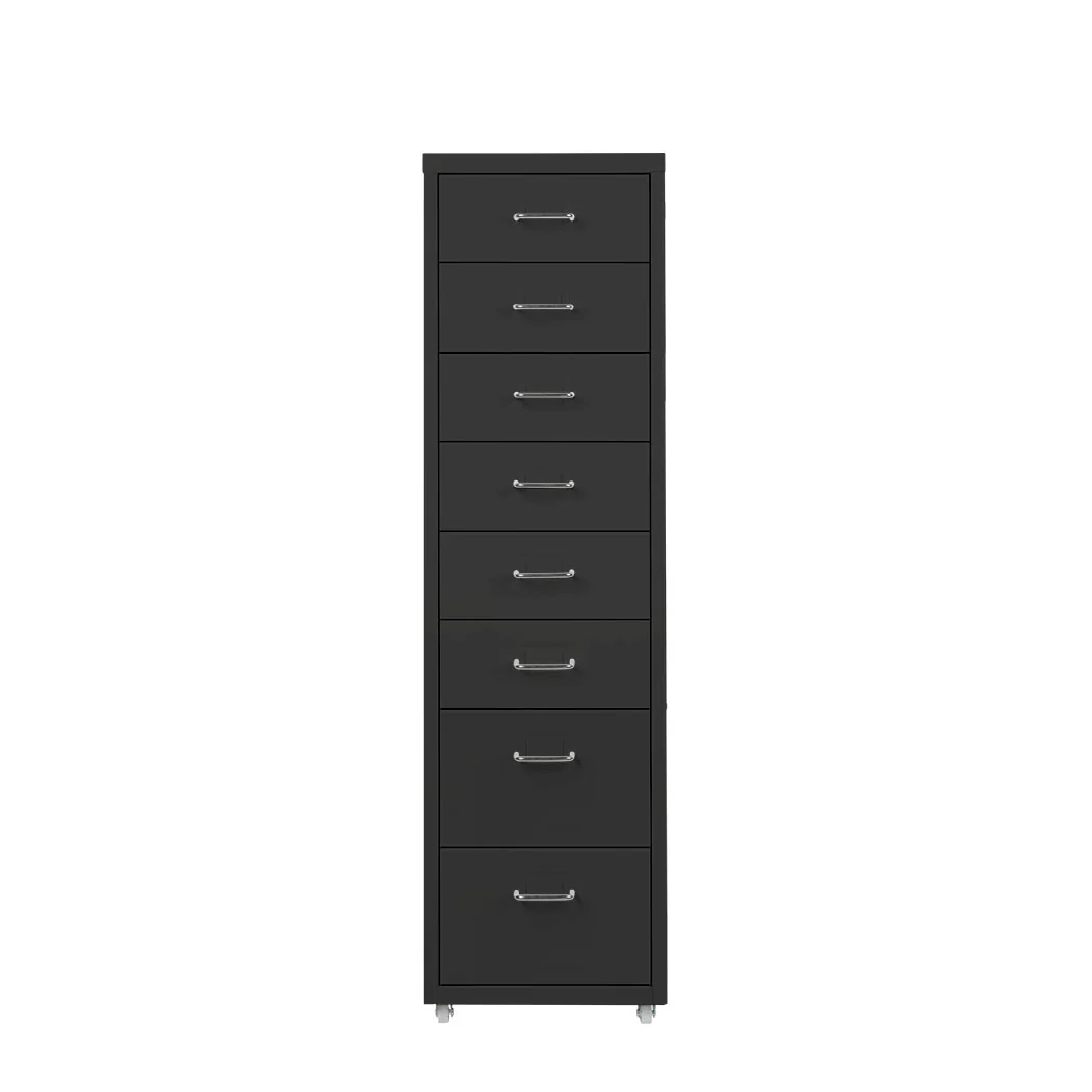 Levede 8 Drawer Office Cabinet Drawers Black - Nurns