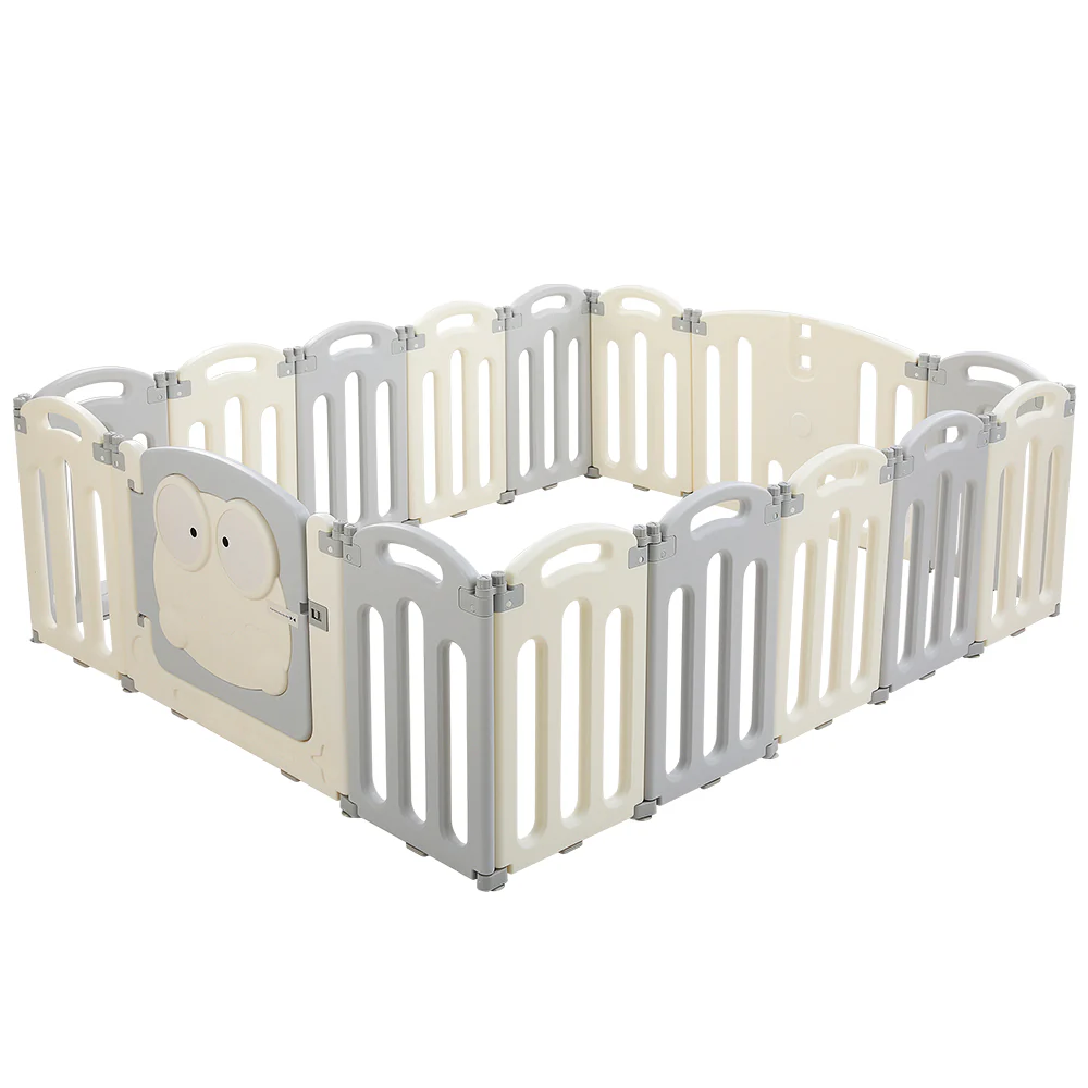 Baby Playpen 16 Panels Foldable Toddler Fence Safety Play Activity Centre - Nurns