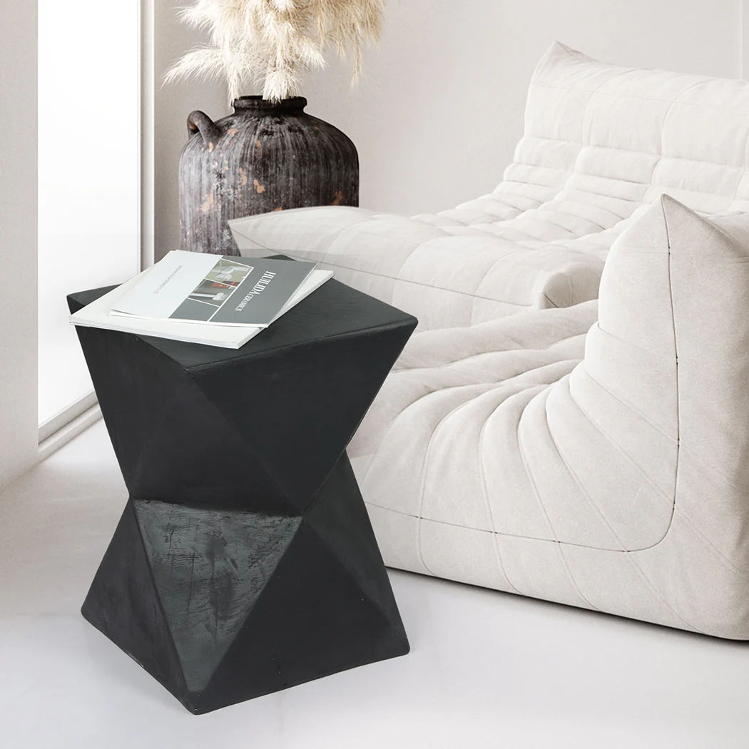 Idelle Side End Table Terrazzo Geometric - Black - Nurns