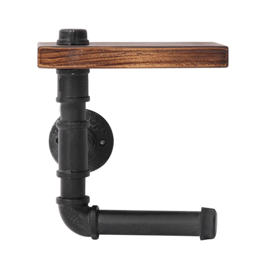 Artiss Floating DIY Pipe Shelf Toilet Paper Holder - Nurns