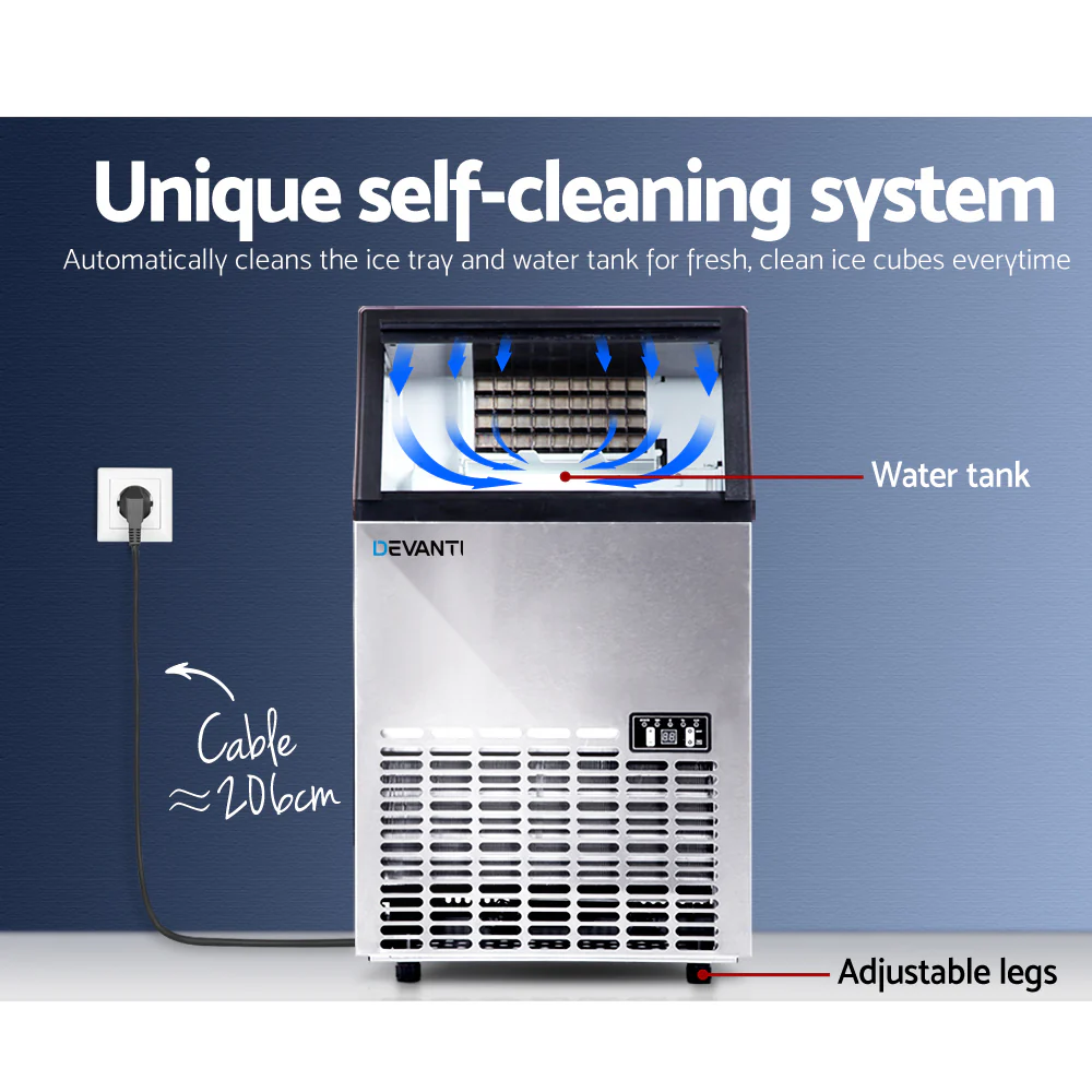 Devanti 60kg Commercial Ice Maker Machine - Nurns