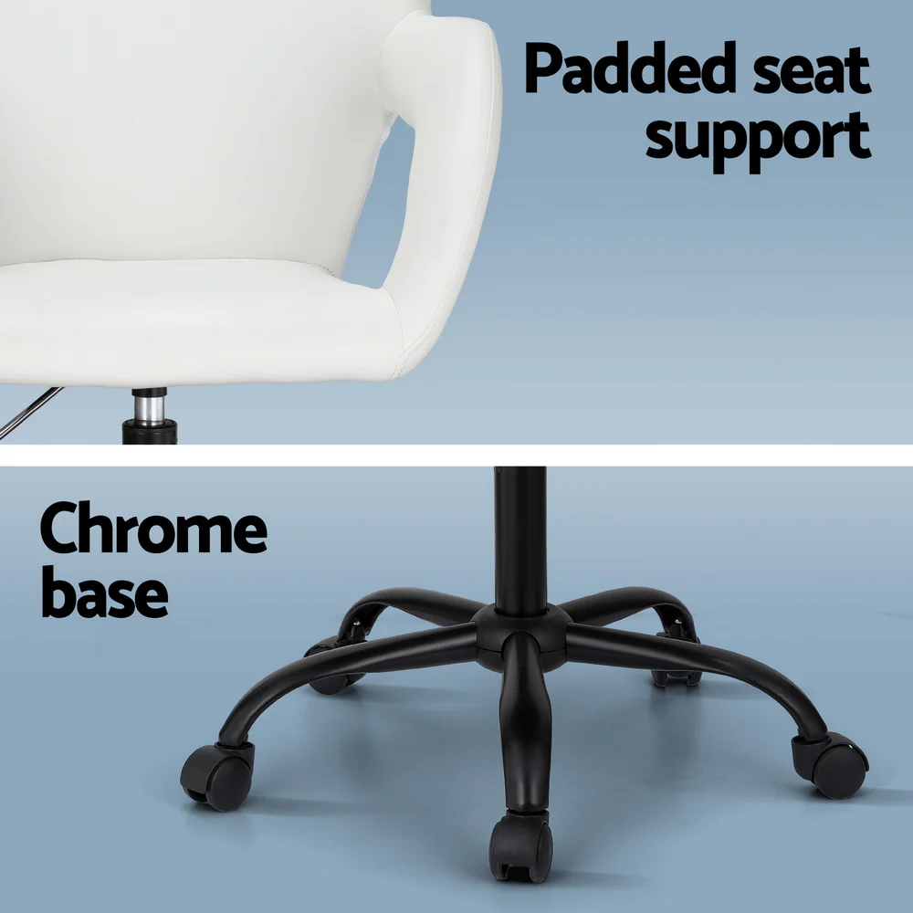 Artiss Office Chair Mid Back White - Nurns