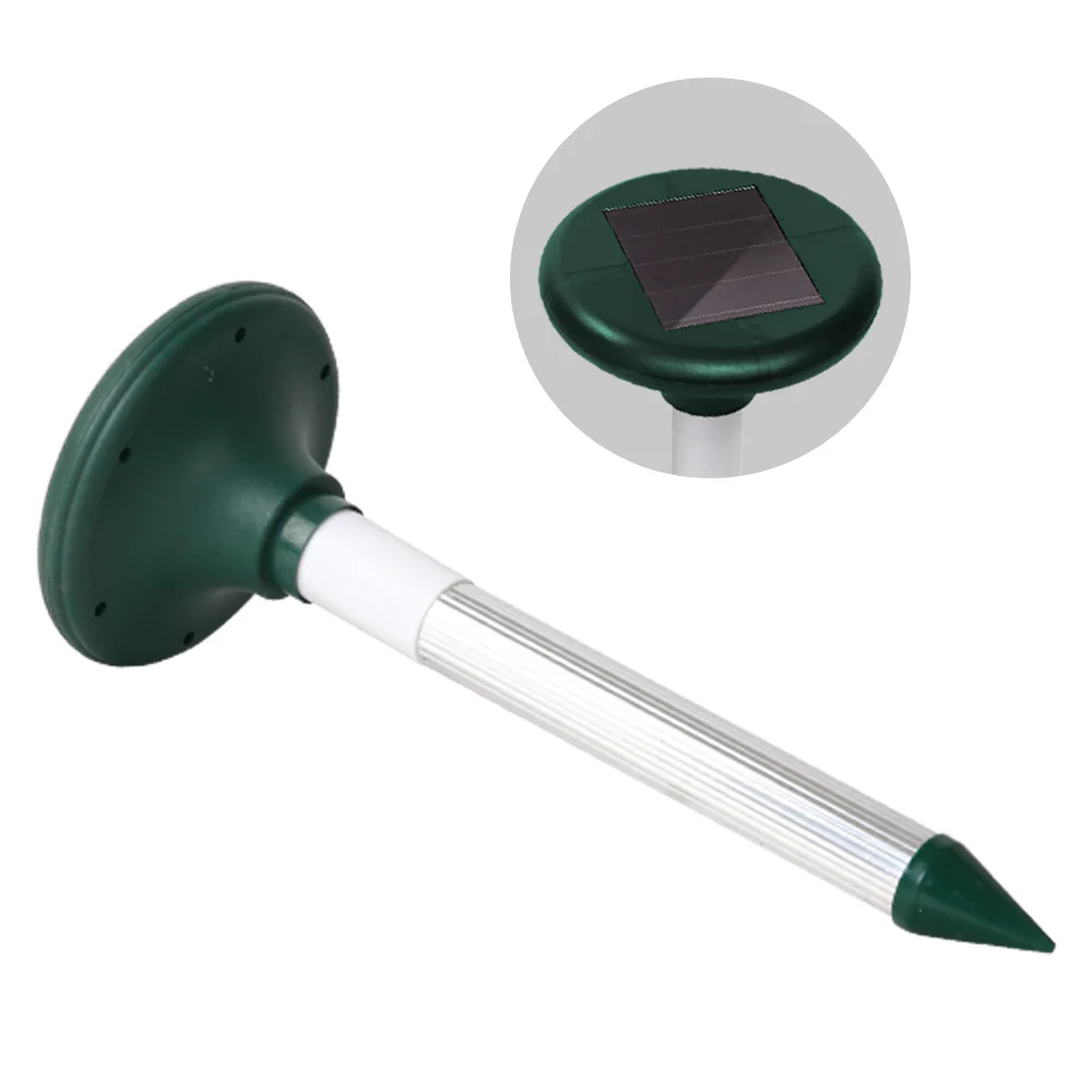 Set of 12 Snake Repeller Solar LED Pulse Plus Ultrasonic Pest Rodent Repellent - Nurns