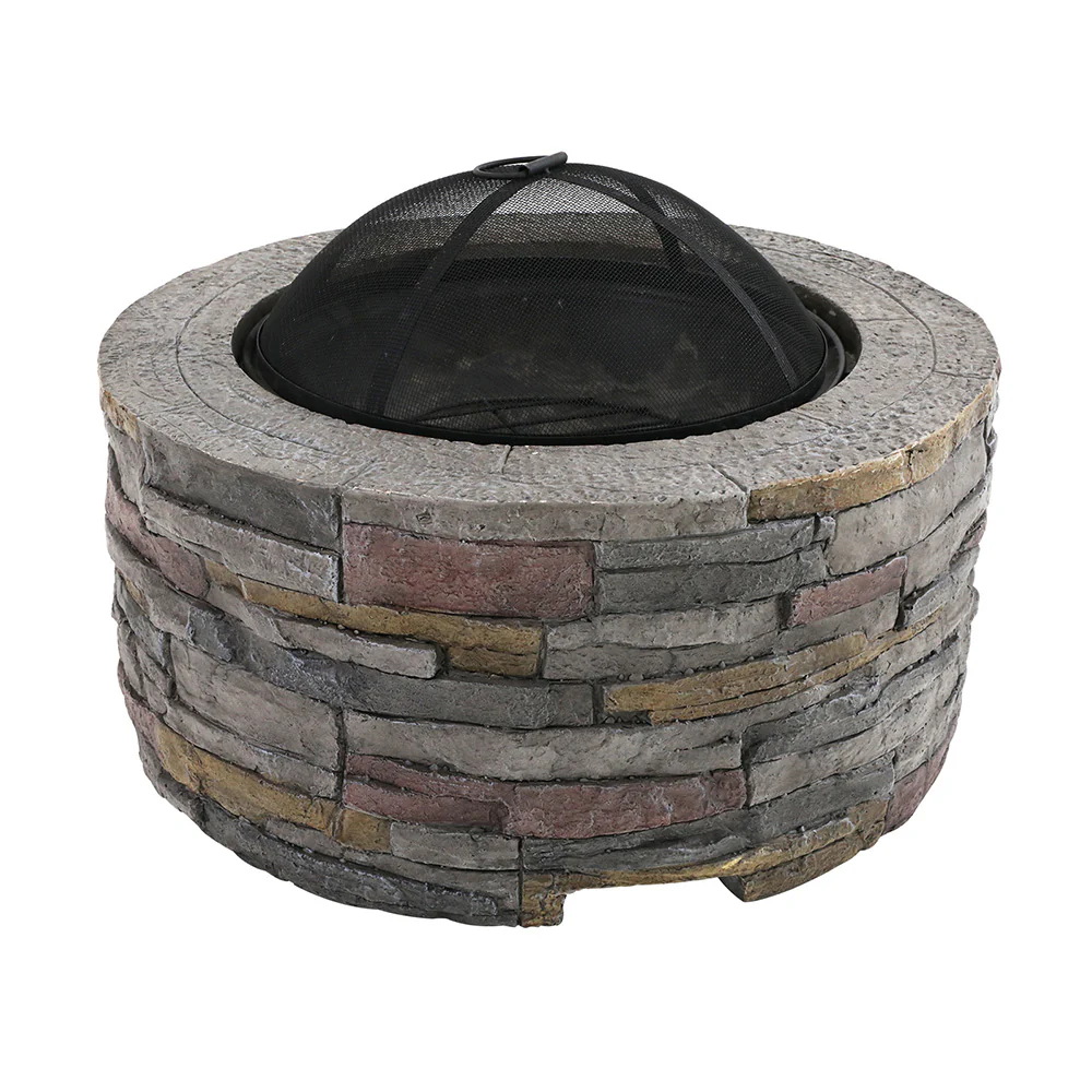 Fire Pit Outdoor Table Charcoal Fireplace Garden Firepit Heater - Nurns