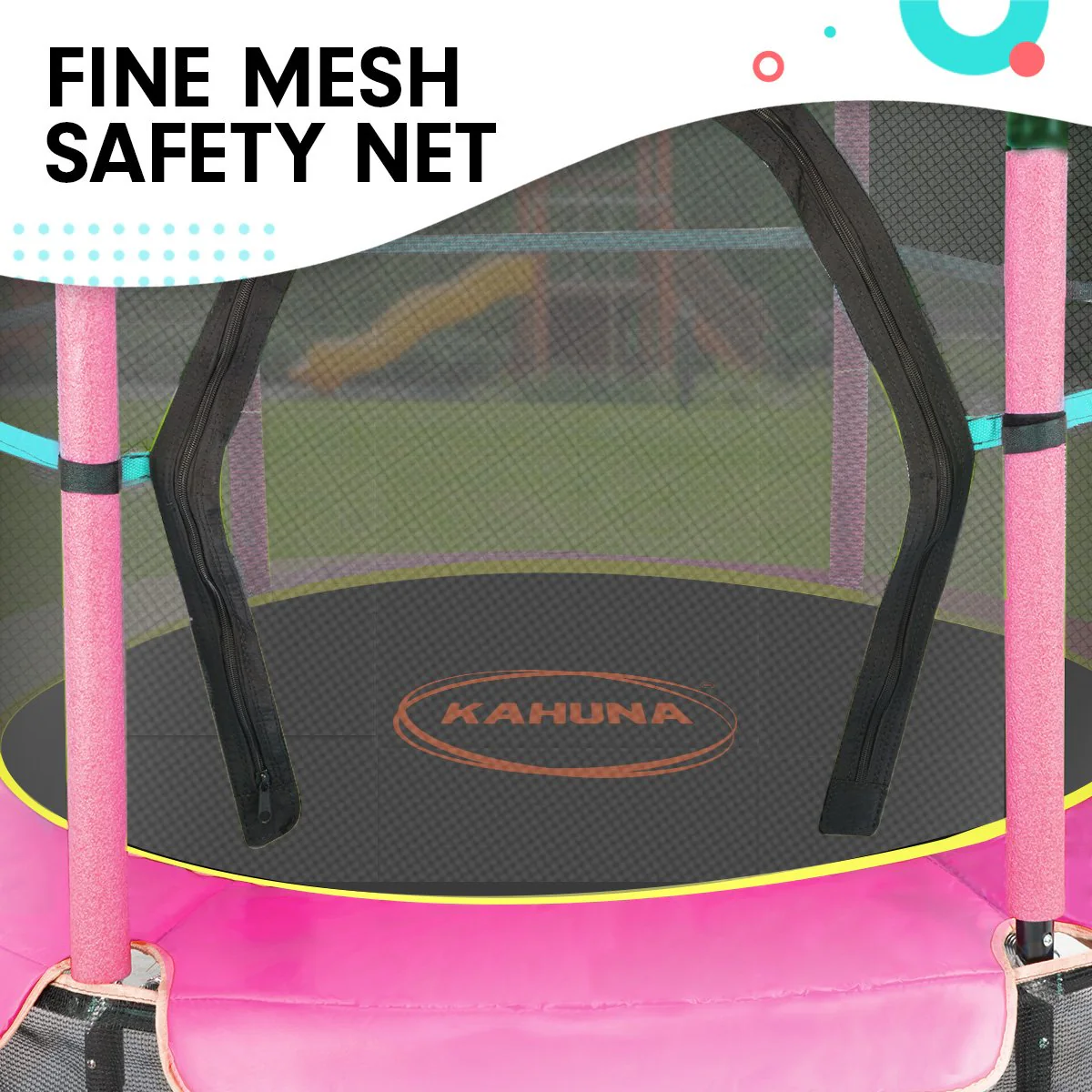 Kahuna Trampoline 4.5FT Round Free Safety Net Spring Pad Cover Mat Outdoor Green Pink - Nurns