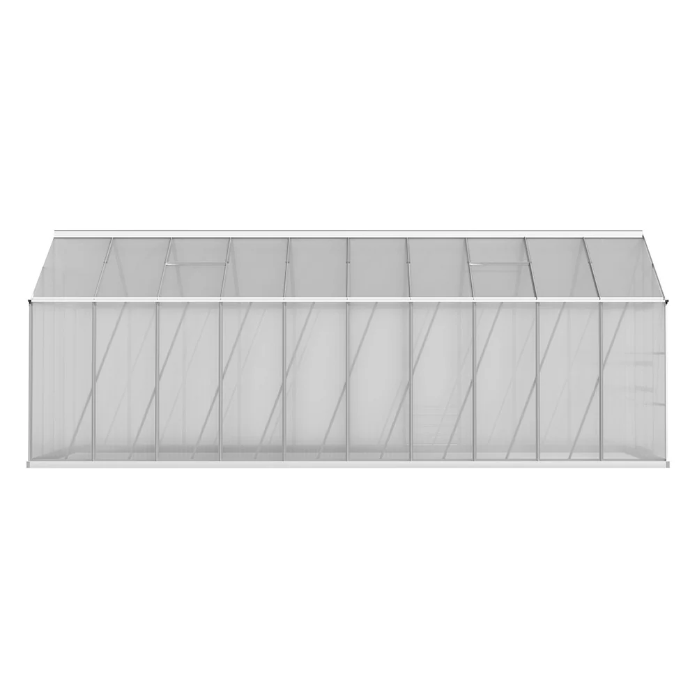 Greenfingers Greenhouse 6.03x2.44x2.68M Double Doors Aluminium Green House Garden Shed - Nurns