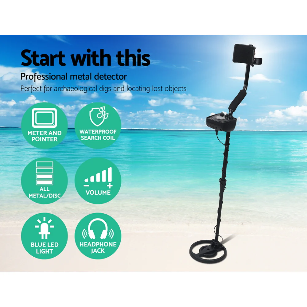 LED Metal Detector with Headphones - Black - Nurns