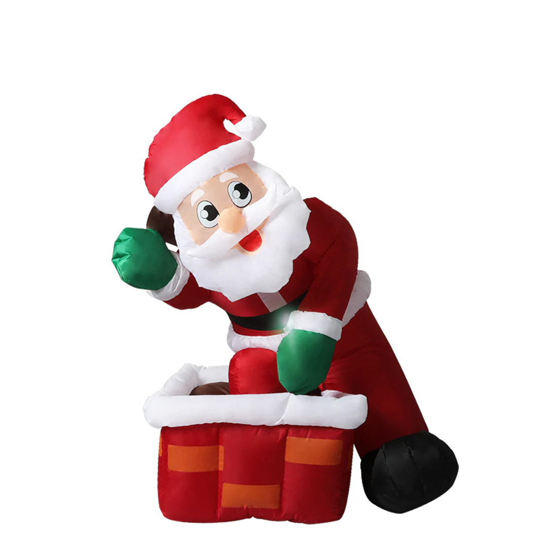 Santa Chimney Christmas Inflatable Xmas Decorations - 1.2M - Nurns
