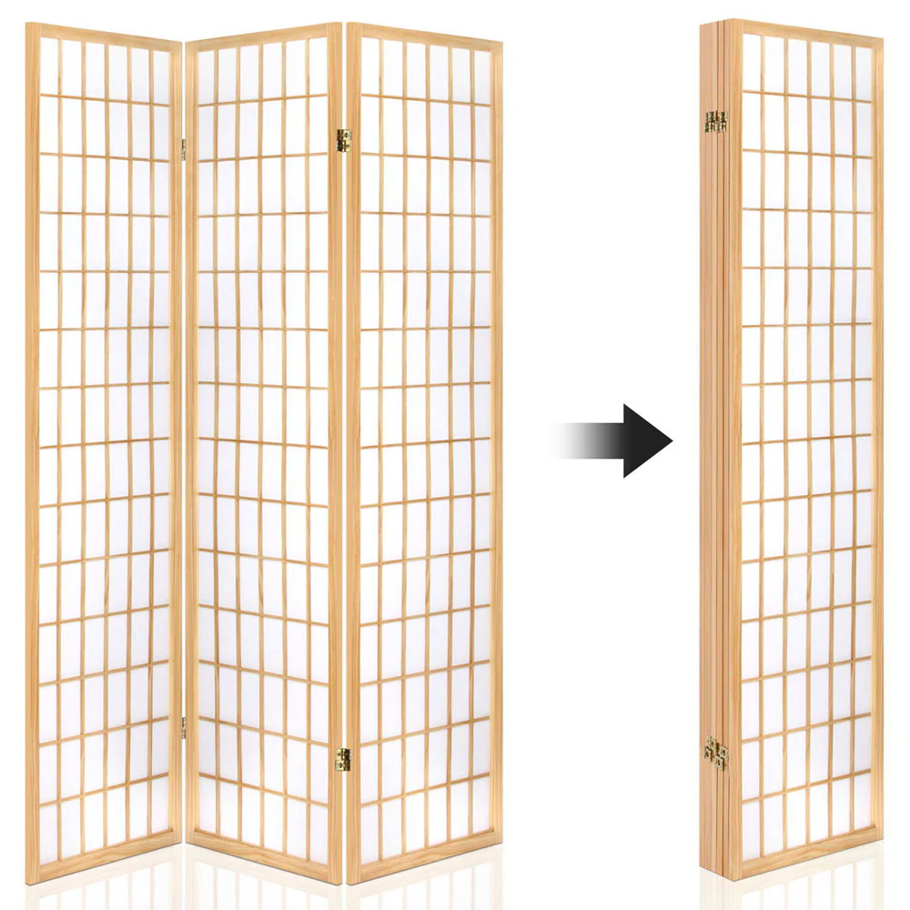 6 Panel Room Divider Screen 261x179cm - Natural - Nurns