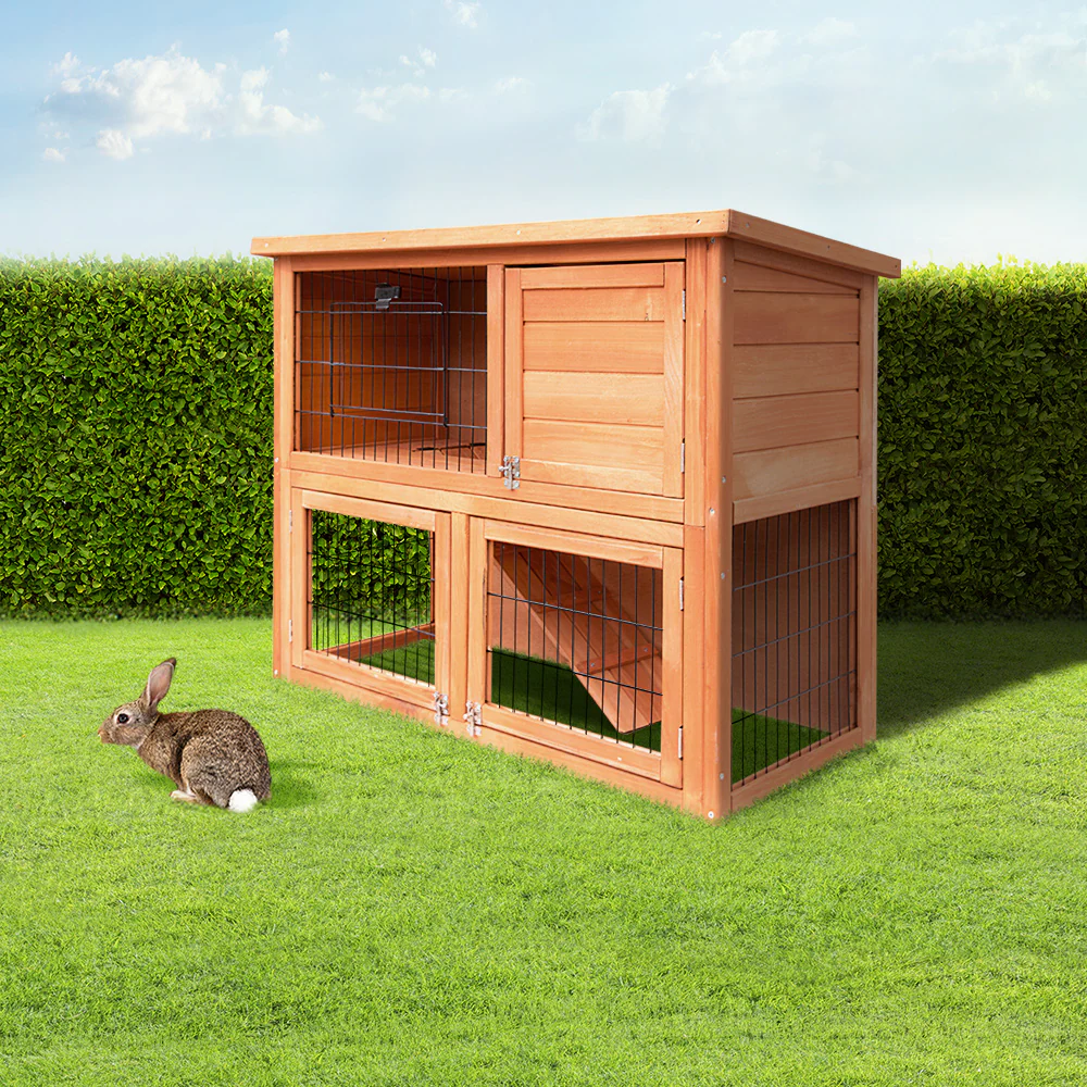 Rabbit Hutch Hutches Large Metal Run Wooden Cage Chicken Coop Guinea Pig - Nurns