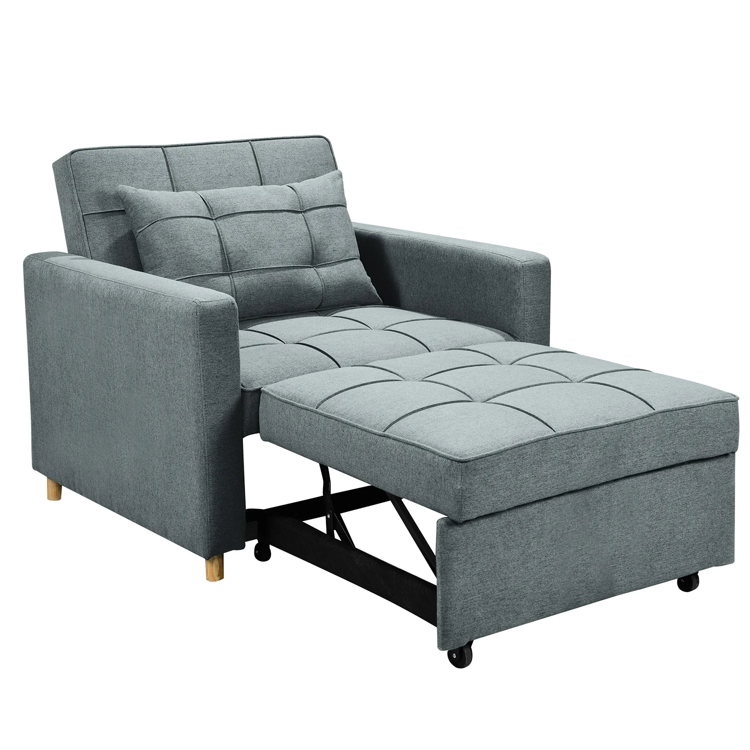 Millicent 3-in-1 Convertible Sofa Chair Bed - Grey - Nurns