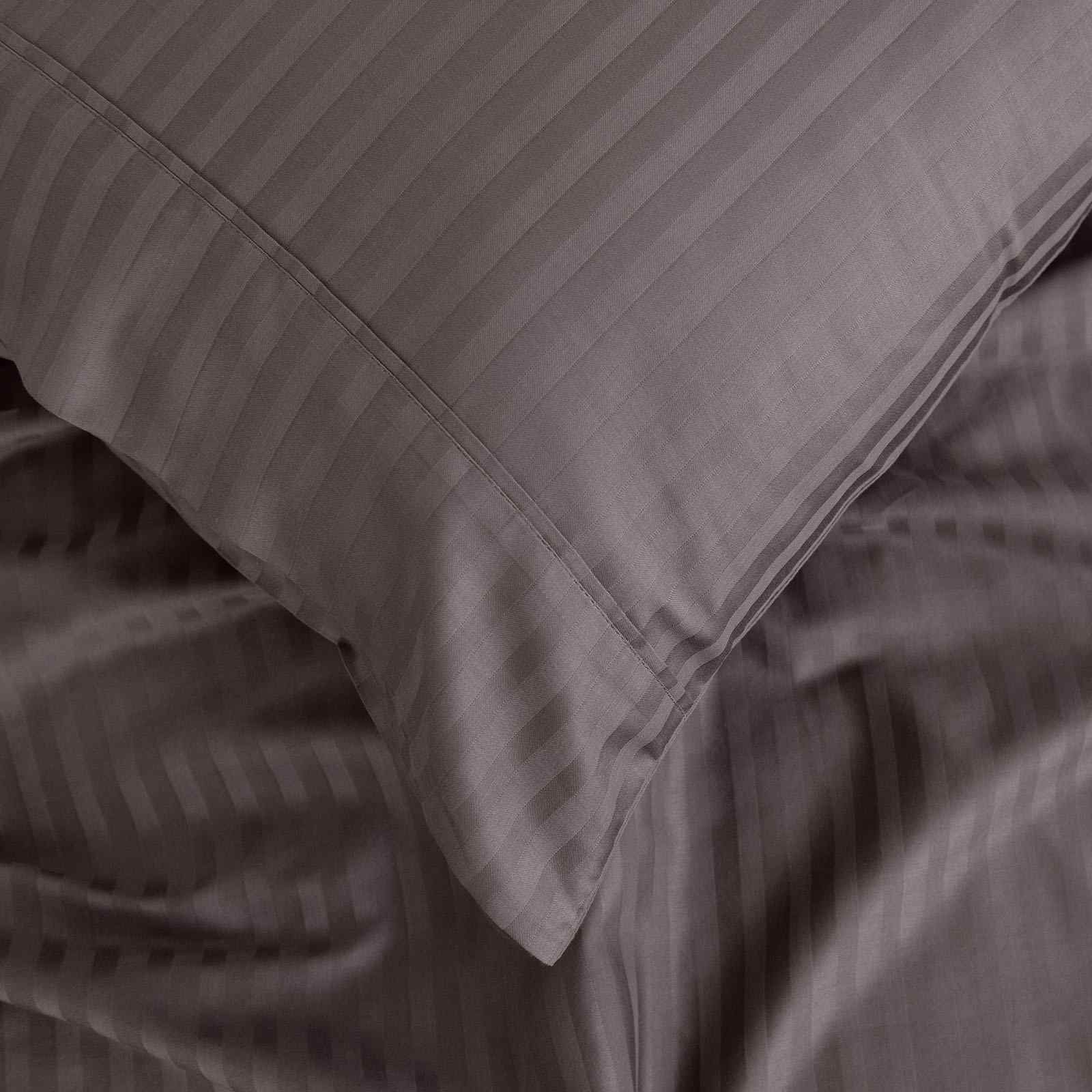 King Royal Comfort 1200 TC Damask Stripe Cotton Blend Sheet Sets Pewter - Nurns