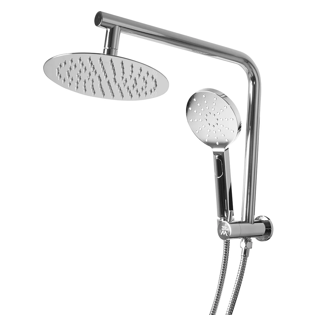 Shower Head High Pressure Set Rain Round - Silver - Nurns