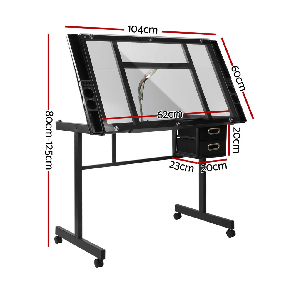 Artiss Drawing Desk Drafting Table Black - Nurns