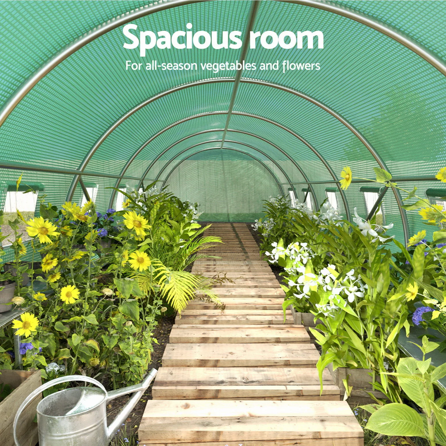 Greenfingers Greenhouse Walk in Green House Tunnel Plant Garden Shed Dome 9x3x2M - Nurns
