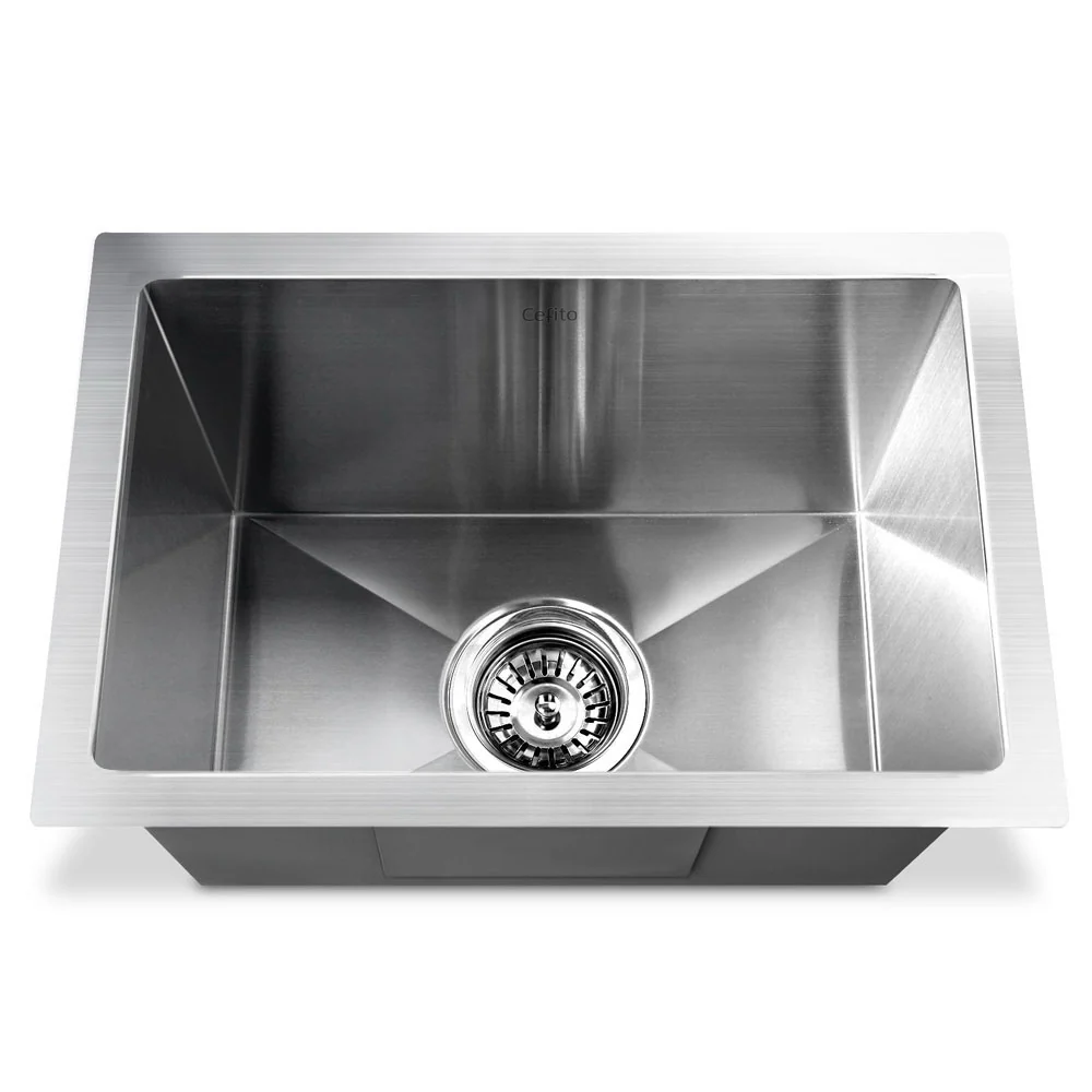 Cefito Kitchen Sink 45X30cm Stainless Steel Basin Single Bowl Silver - Nurns