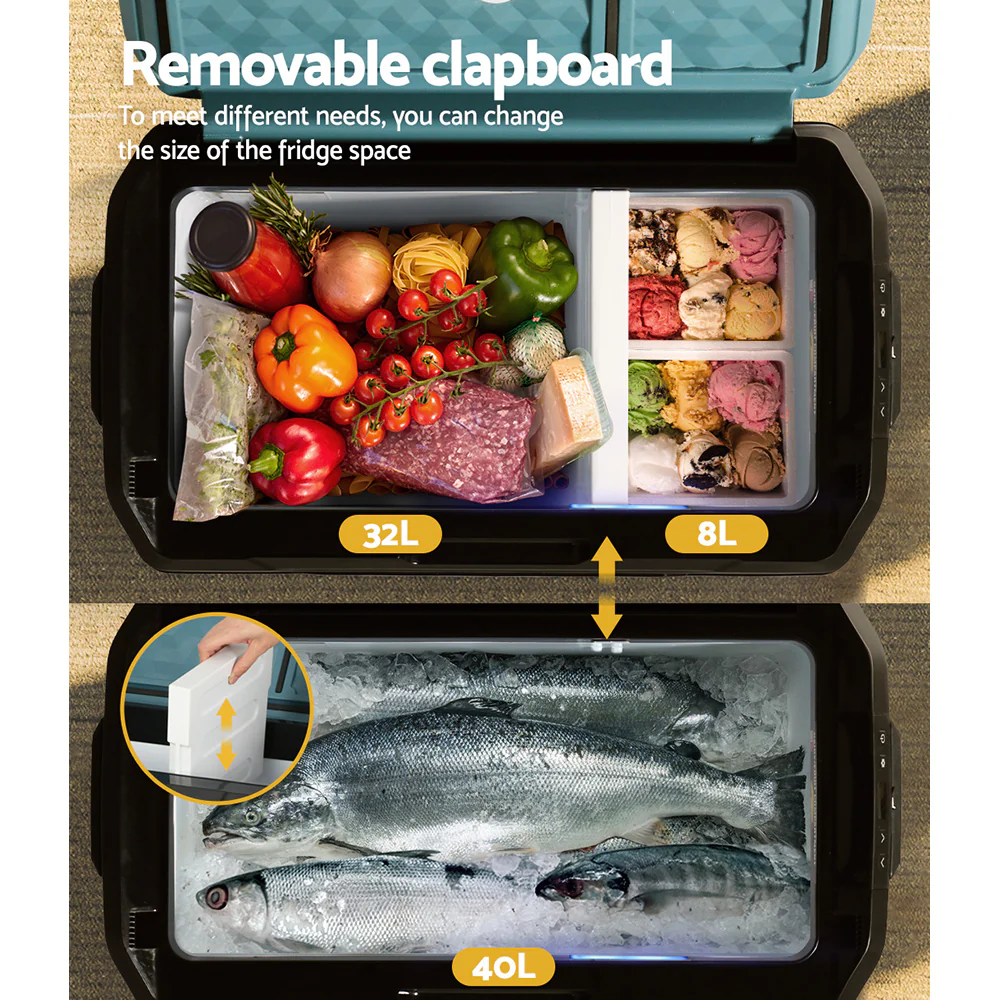 Glacio 40L Portable Fridge Freezer Fridges Cooler Camping 12V/24V/240V Caravan - Nurns