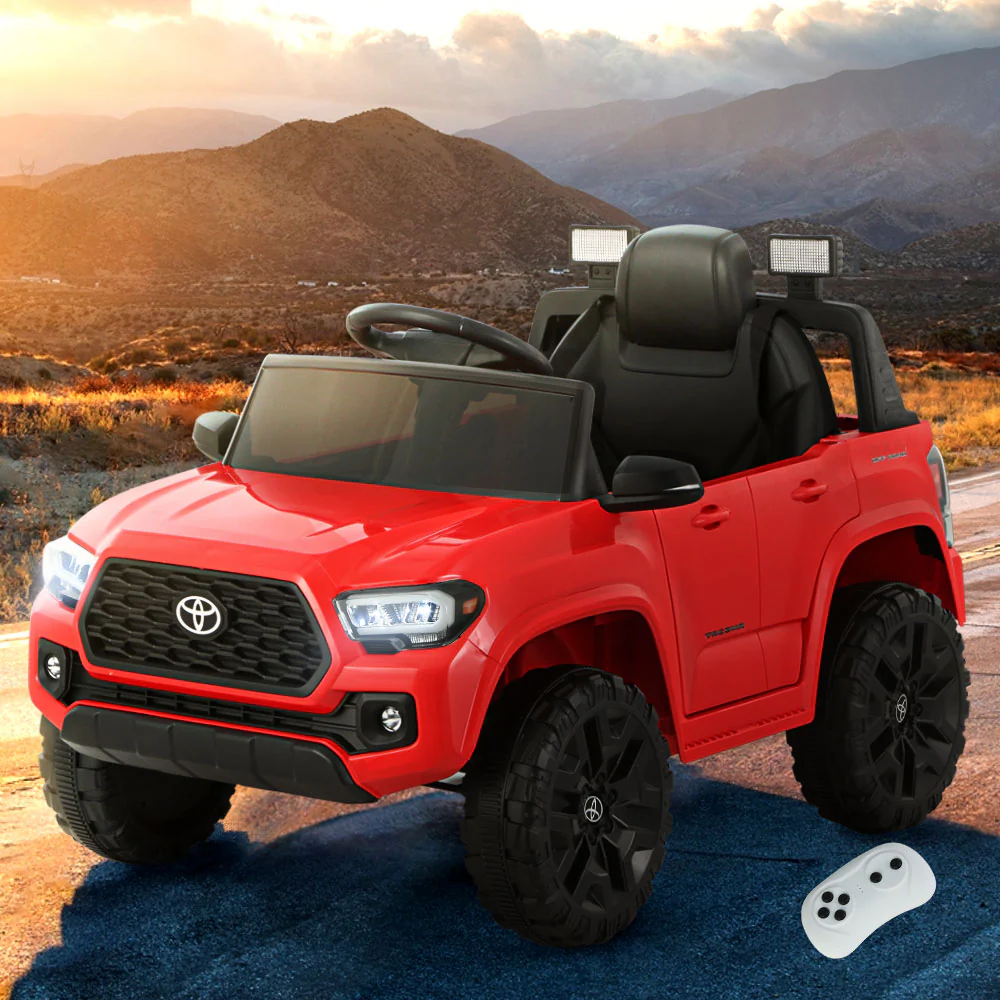 Toyota Ride On Car Kids Electric Toy Cars Tacoma Off Road Jeep 12V Battery - Red - Nurns
