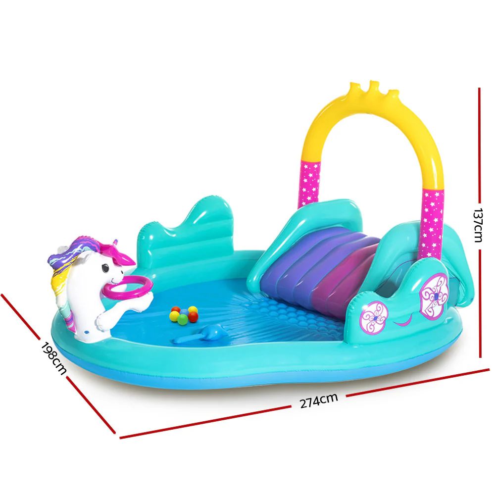 Bestway Kids Pool 274x198x137cm Inflatable Above Ground Swimming Play Pools 220L - Nurns