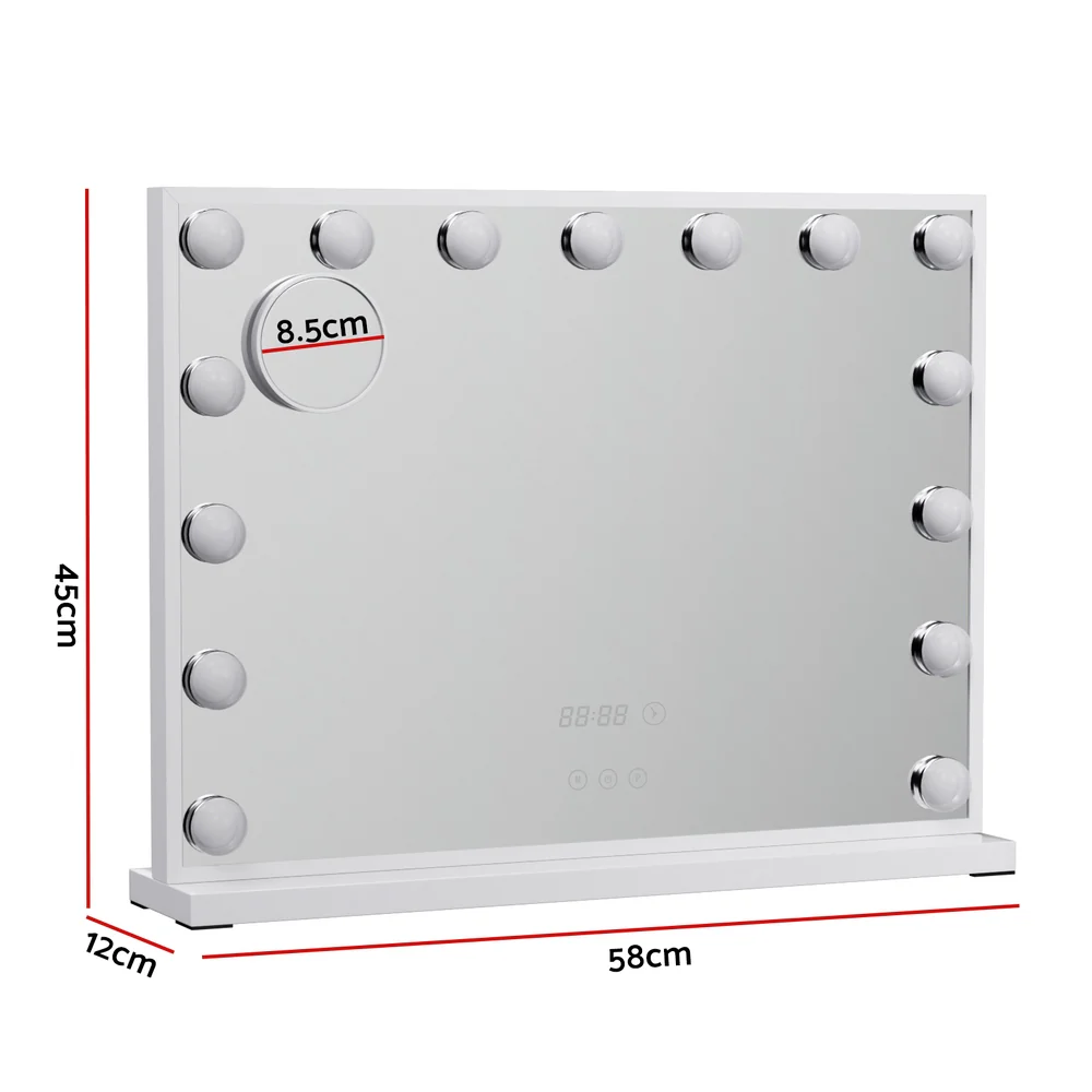 Makeup Mirror Hollywood 58x45cm 15 LED Time - Nurns