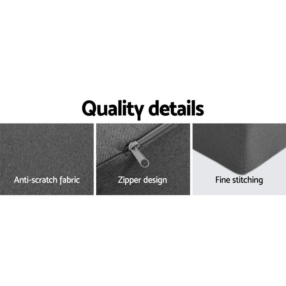 Mackenzie Portable Folding Sofa Bed Ottoman Lounge - Grey - Nurns