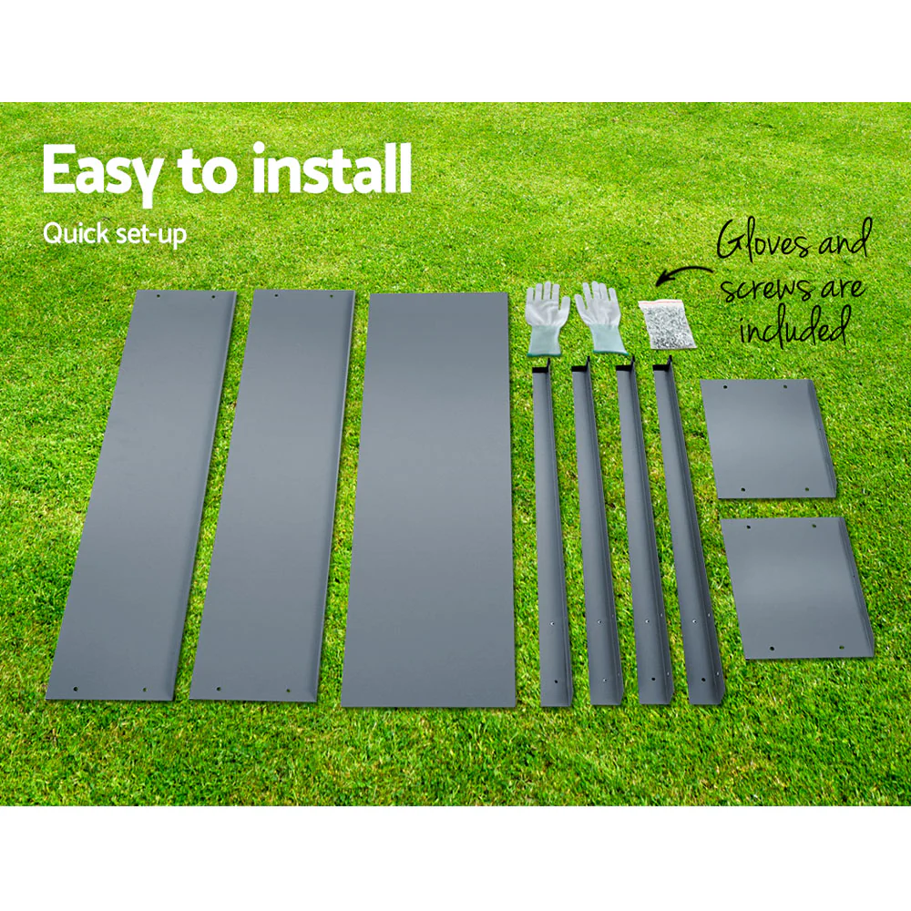 Garden Bed Elevated 100x80x30cm Planter Box Container Galvanised - Nurns