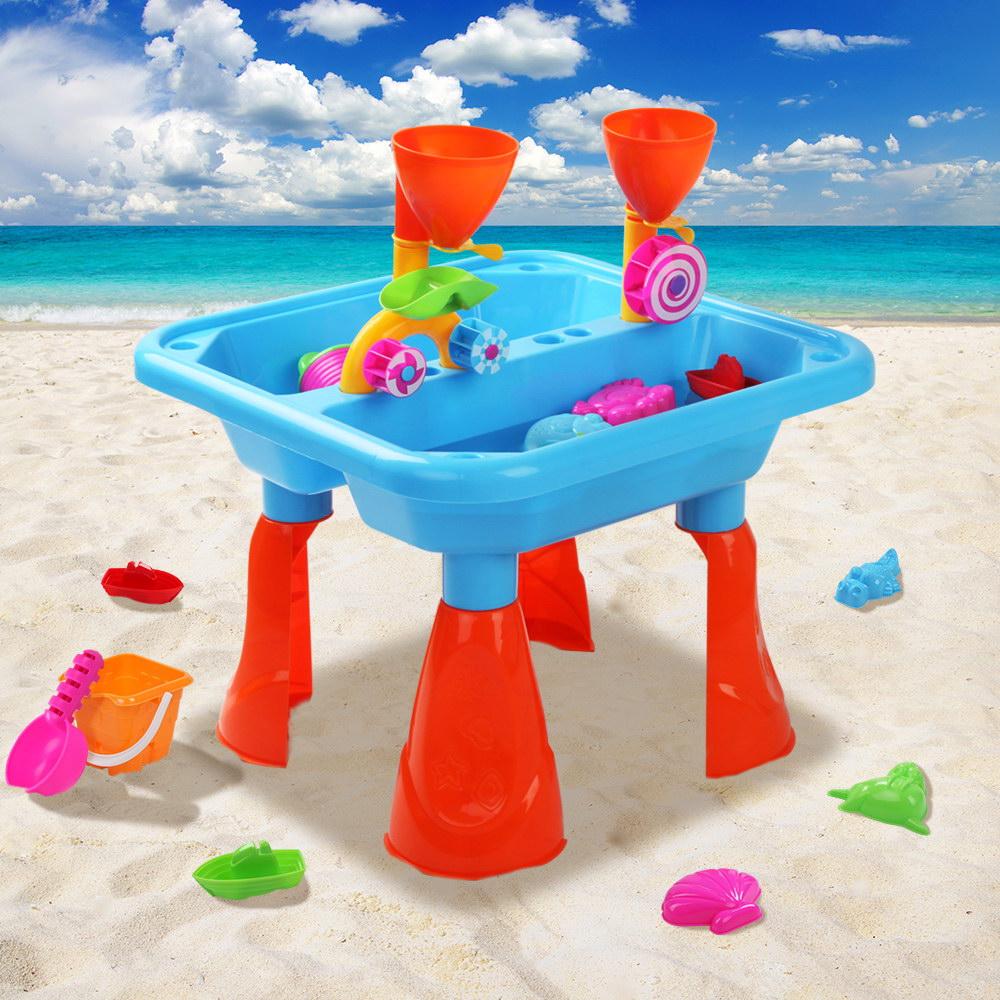 Kids Sandpit Pretend Play Sets Beach Toys Outdoor Sand Water Table Set - Nurns