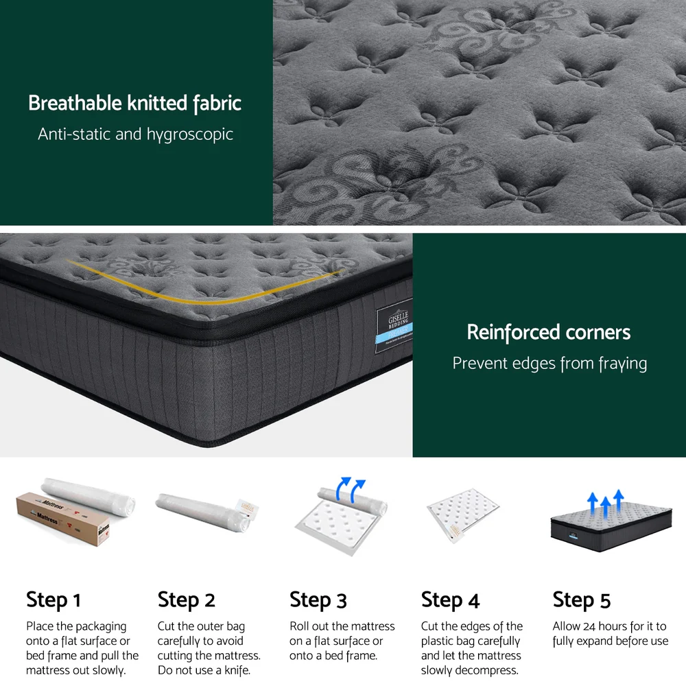 Zayden 34cm Euro Top Mattress - King Single - Nurns