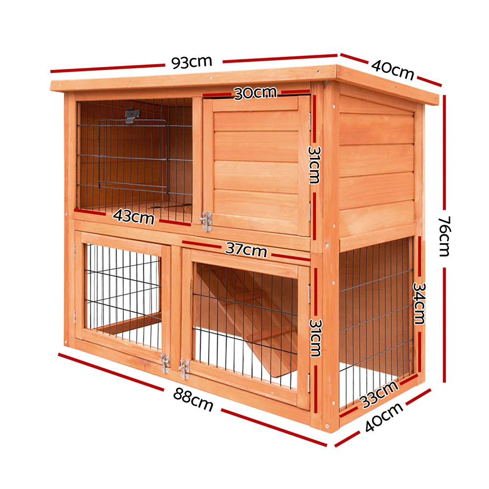 Rabbit Hutch Hutches Large Metal Run Wooden Cage Chicken Coop Guinea Pig - Nurns