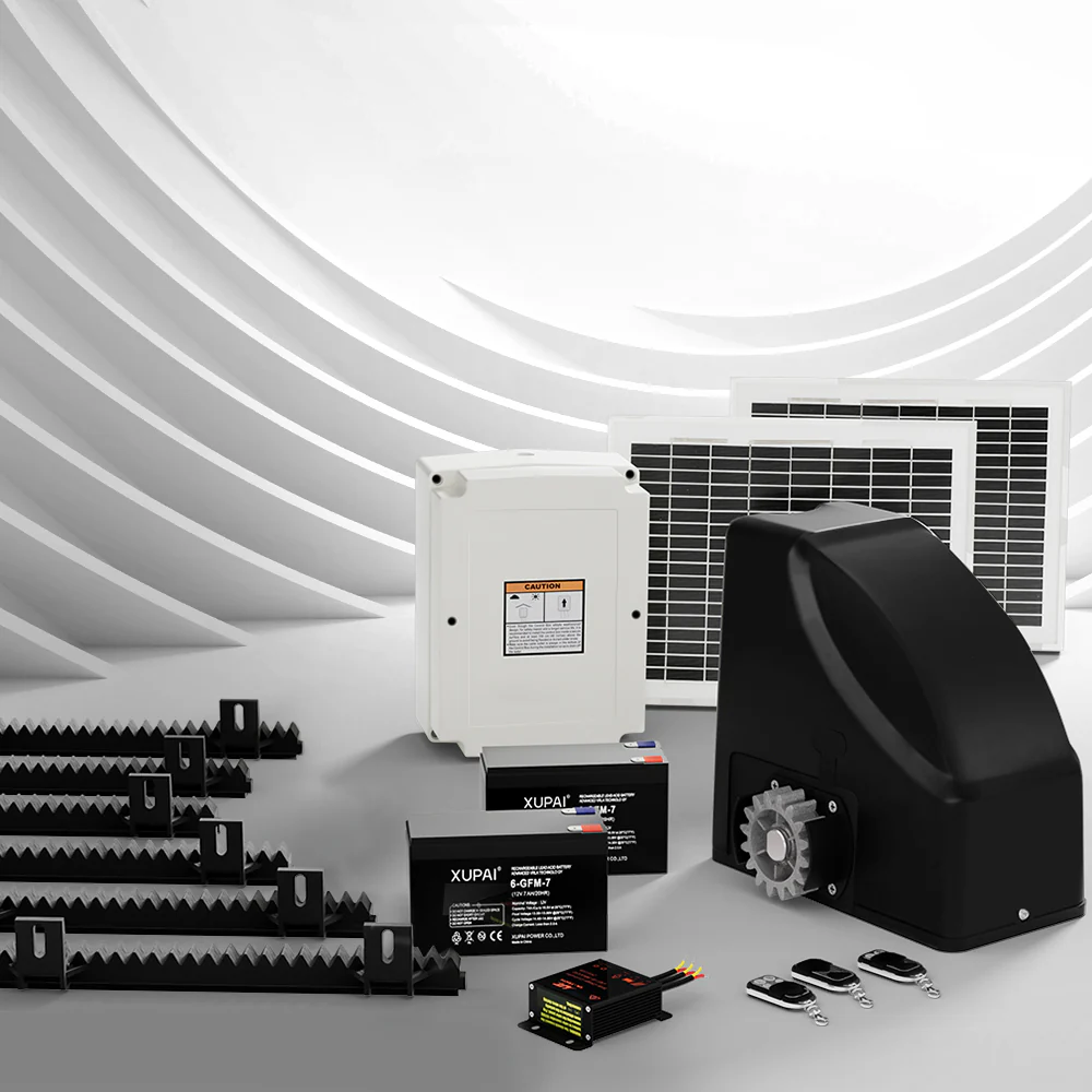 Automatic Sliding Gate Opener Kit 20W Solar Panel Electric 6M 600kg - Nurns