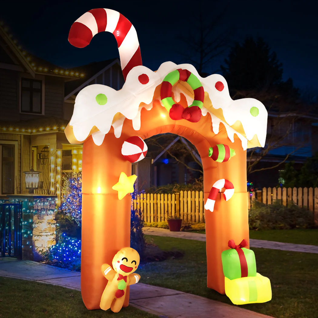 Gingerbread Archway Christmas Inflatable Xmas Decorations - 3M - Nurns
