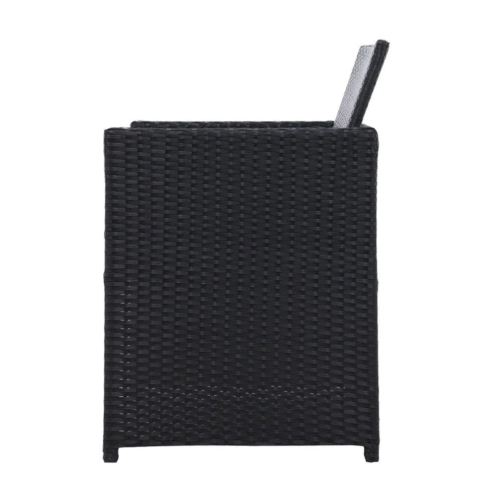 Mitchell 2-Seater Chairs Patio Furniture Wicker Outdoor Lounge Set - Black - Nurns