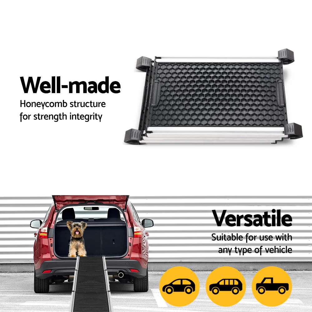 Dog Ramp Dog Steps Pet Car Travel Step Stair Foldable Portable Ladder Aluminium - Nurns