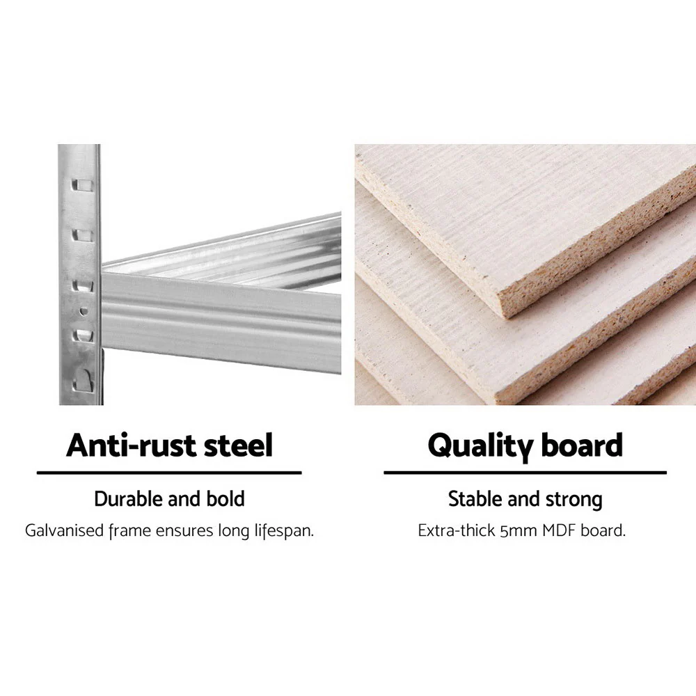 Giantz 2x1.8M Garage Shelving Warehouse Rack Pallet Racking Storage Shelf Silver - Nurns