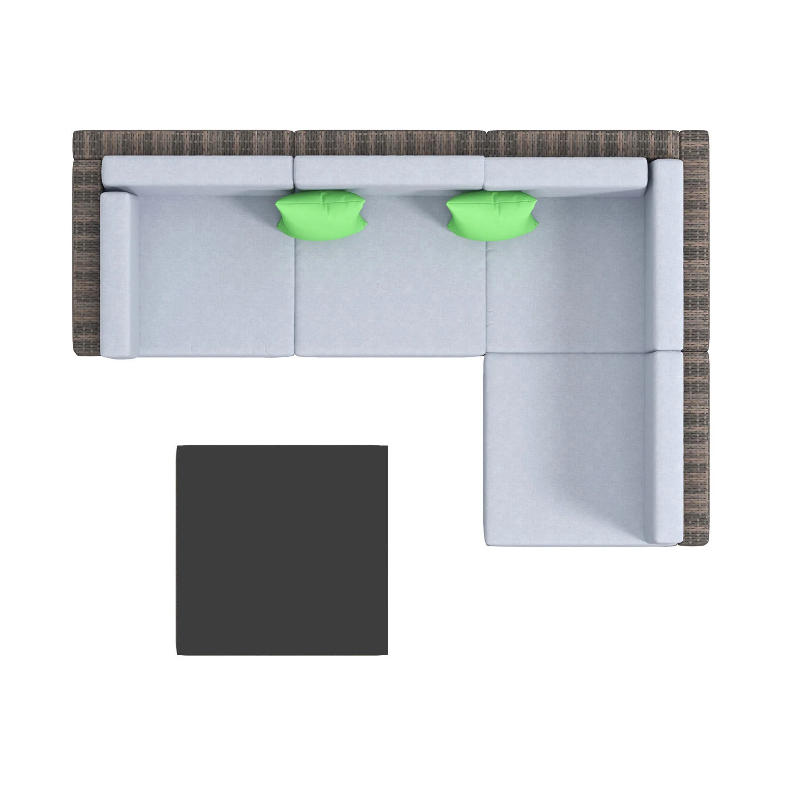 Thrapston 4-Seater Rattan Set 5-Piece Outdoor Sofa - Oatmeal - Nurns