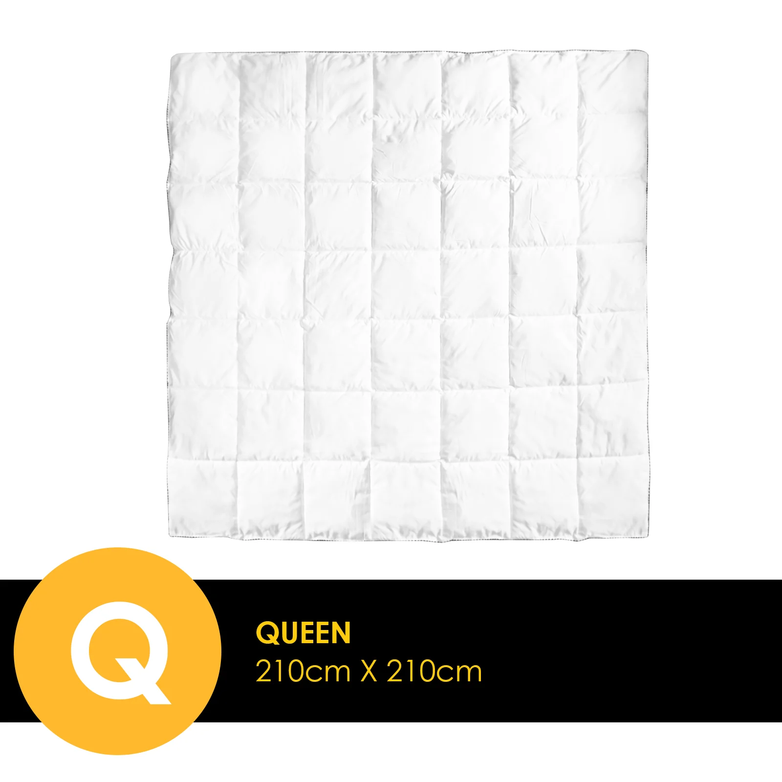 Queen Royal Comfort Bamboo Blend Quilt 250GSM Luxury Duvet 100% Cotton Cover - White - Nurns